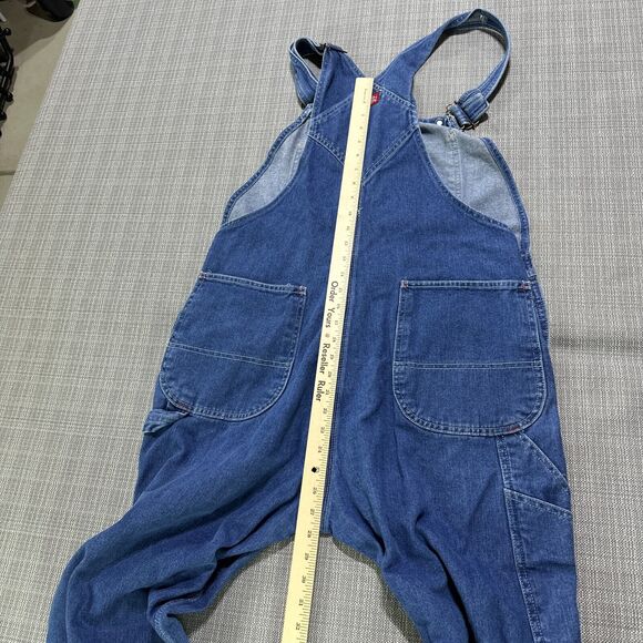 Dickies Bibs Mens 34x32 Overalls Blue Denim Carpenter Farmer Work Workwear - Picture 10 of 14